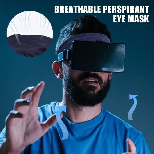 [משודרג] פס זיעה של מסכת VR עבור אריזת Meta/Oculus Quest 2, כיסוי מסכה נושם מתכוונן ב- VR, הגן על עור הפנים, החלף כרית כיסוי לפנים סיליקון